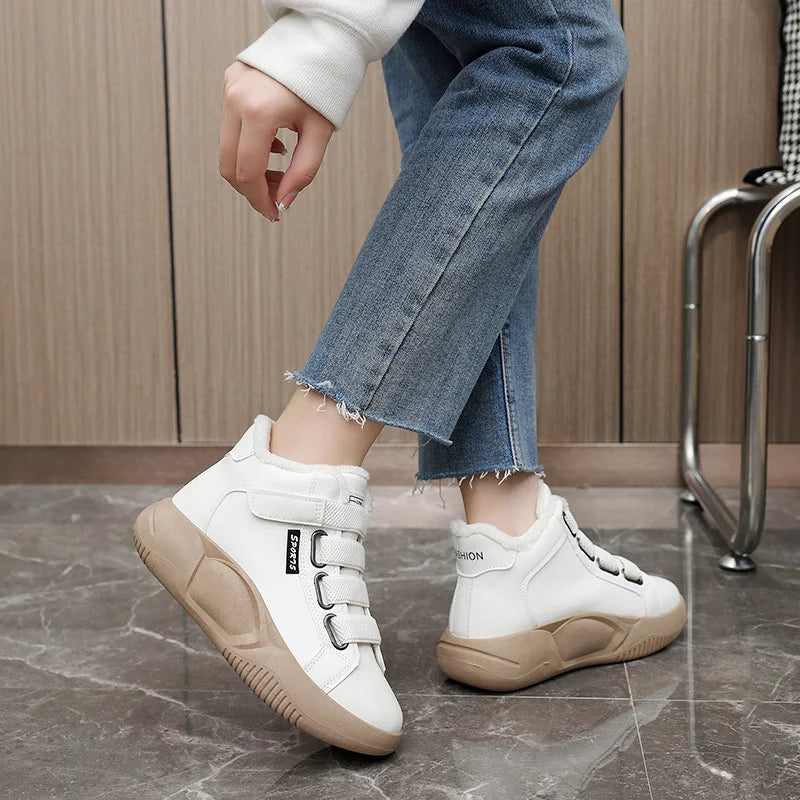 Women's Winter Casual Cotton Boots Thick Bottom Non Slip Were Zpaxo