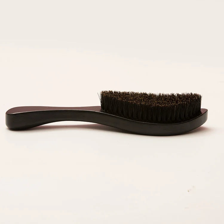 Cepillo Barba 360 Wave Brush For Men Beard Brush Medium Soft Boar bristle Wood Brush Beard Curve Palm Wave Brush Wood Beard Comb Zpaxo Black color