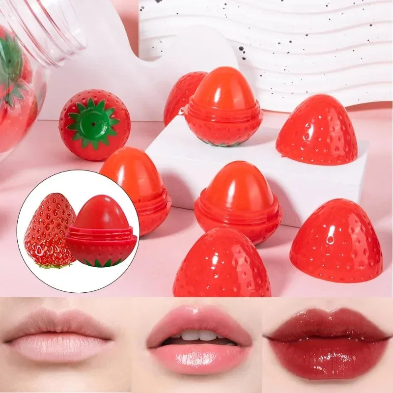 1/4Pcs Strawberry Lip Balm Long-Lasting Moisturizing Repair Hydrating Red Lipstick Set Fruits Repair Dry Lip Care Cosmetics Gift Zpaxo