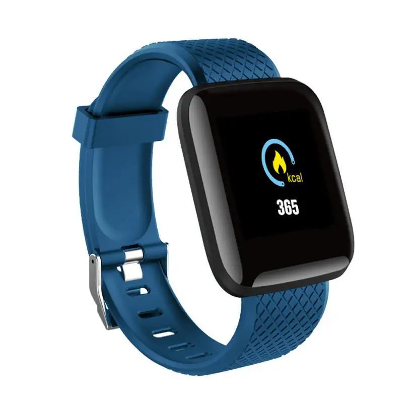 116 plus Smart Bracelet Waterproof Smart Watch Step Counting Multi Sport Mode Message Reminder Heart Rate Monitor Blood Pressure Zpaxo Blue with Original Box