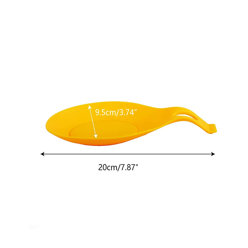 Silicone Spoon Rest Spatula Holder Heat Resistant Utensil Placemat Tray Kitchen Tools Zpaxo yellow