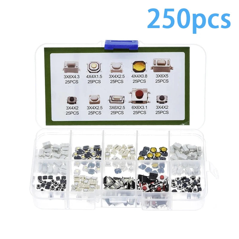 Car Key Micro Switch Buttons – 10 Types, 100 or 250 Pack