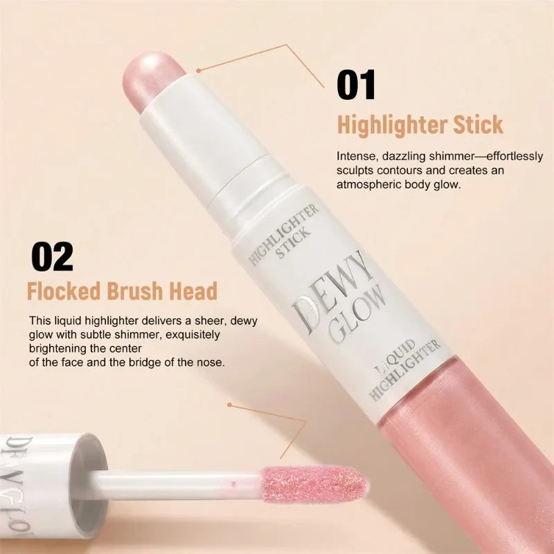 Dual-end Highlight Pen Long-lasting Waterproof Face Brightening
