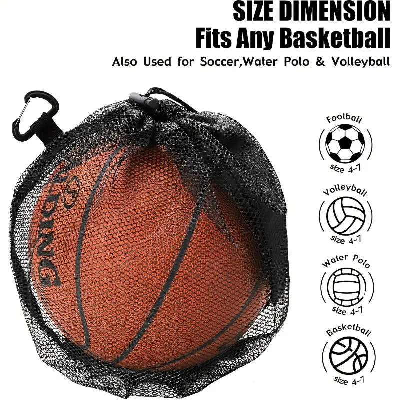 LIUSHADUOLA Portable Basketball Mesh Bag-drawstring Sports Equipment