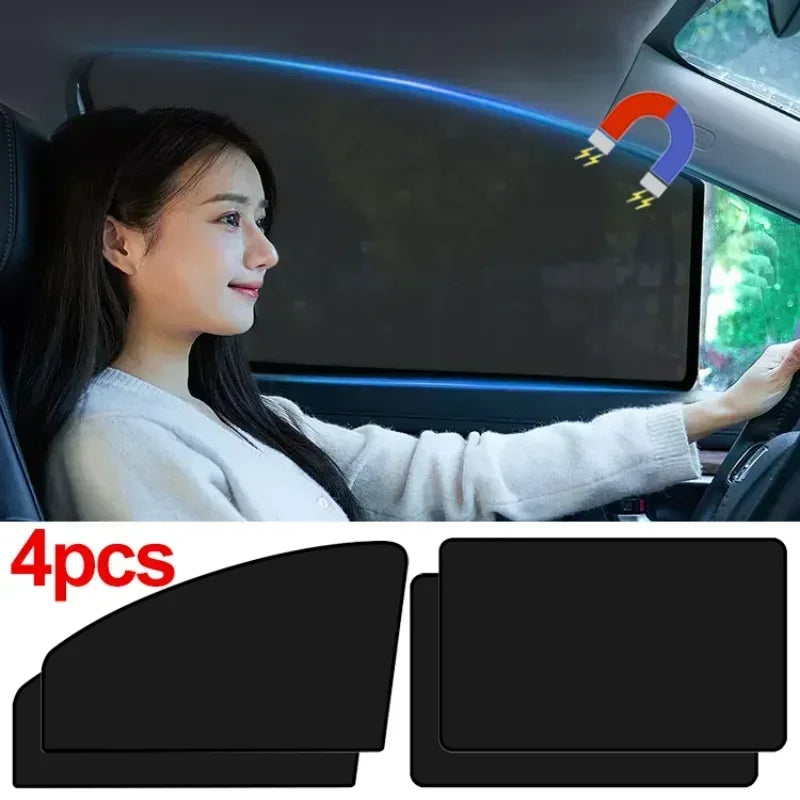 Car Window Sunshade Cover Summer UV Protection Side Front Rear Mesh