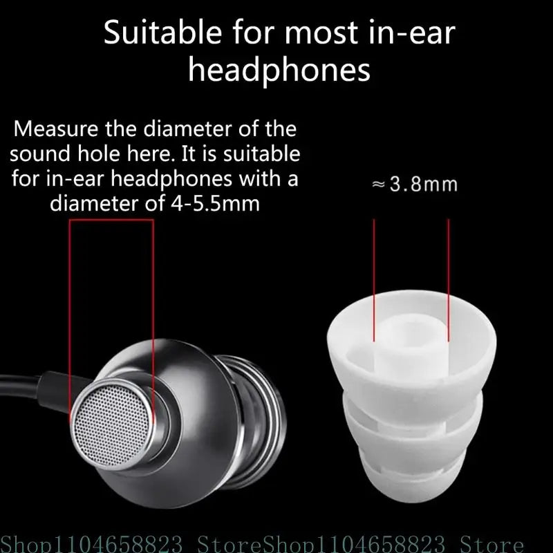 Triple Flange Eartips Eargels Earpads Ear Tips Silicone Bud Eartip for Inside Diameter 3.8mm-4.5mm In-Ear Earphone Zpaxo