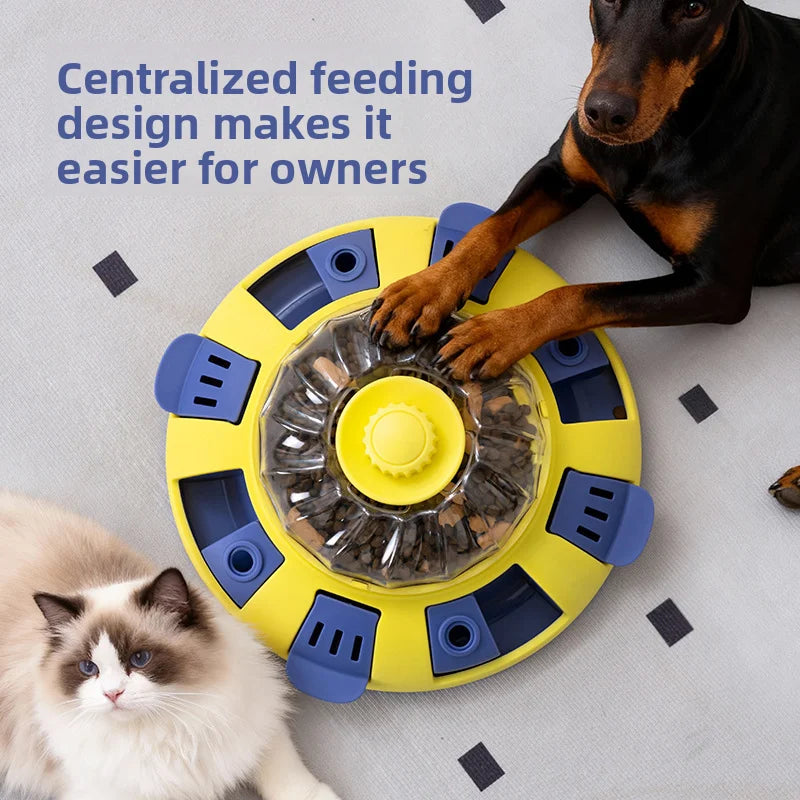 Spinning Pet Puzzle Toy – Cat & Dog Food Dispenser
