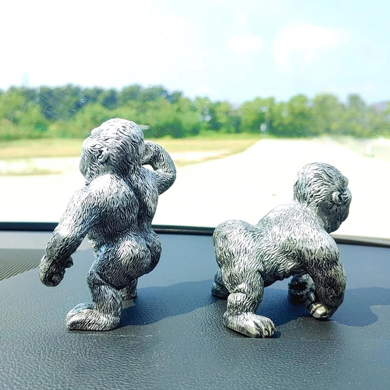 Gorilla Car Dashboard Ornament – ABS Resin Figurine Decor
