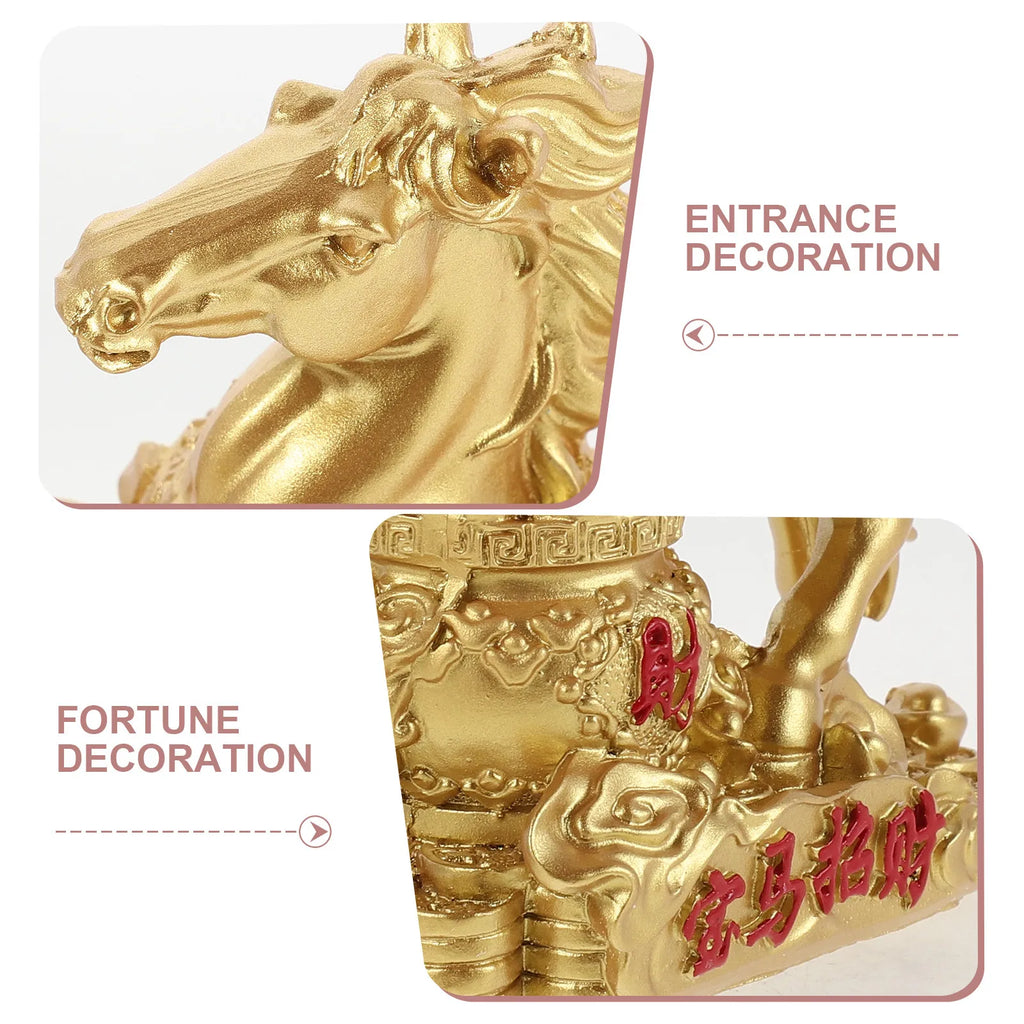 Resin Horse Ornament 13 5x13x5cm Standing Statue Lunar Year
