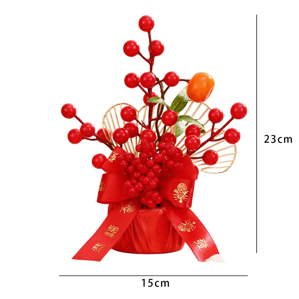 Chinese Lunar Year Decoration Gift Lucky Tree Artificial Potted for China Spring Festival Office Birthday Graduation Wedding Zpaxo