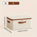 Large Household Storage Box Heavy-duty Hard Shell Cotton Linen Zipper Storage Organizer Box with Lid for Clothes Toys Blankets Zpaxo 8L 30x20x14CM