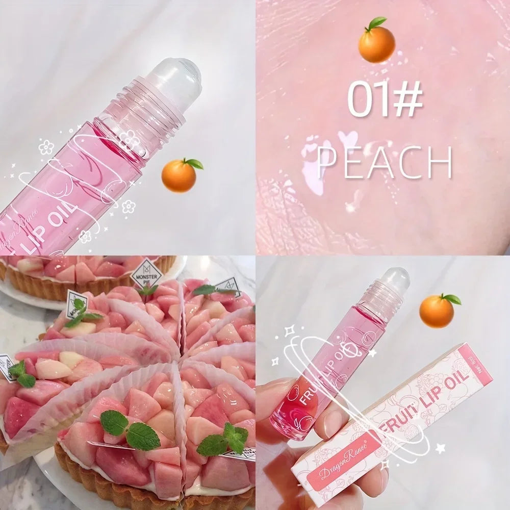 Fresh Fruit Roll-on Lip Balm Makeup Moisturizing Clear Grape Transparent Lip Oil Long Lasting Hydrating Lipstick Gloss Cosmetics Zpaxo 01