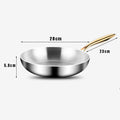 316 Stainless Steel Non-Stick Frying Pan 26/28cm Wok Skillet Stainless Steel Skillet Zpaxo 28cm