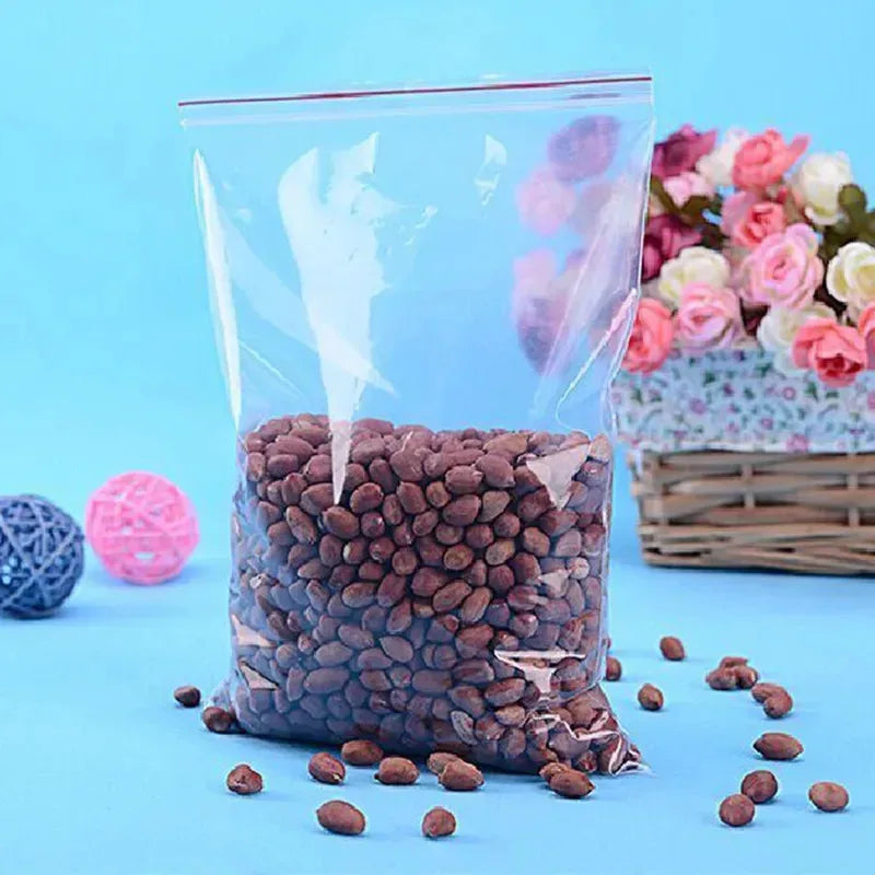 Zip Lock Clear Plastic Bags 100/200/300pcs | Reclosable PE Bags