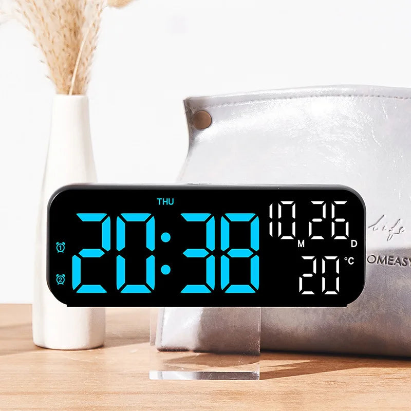 Digital Alarm Clock Temperature Date Week Display Night Mode Table