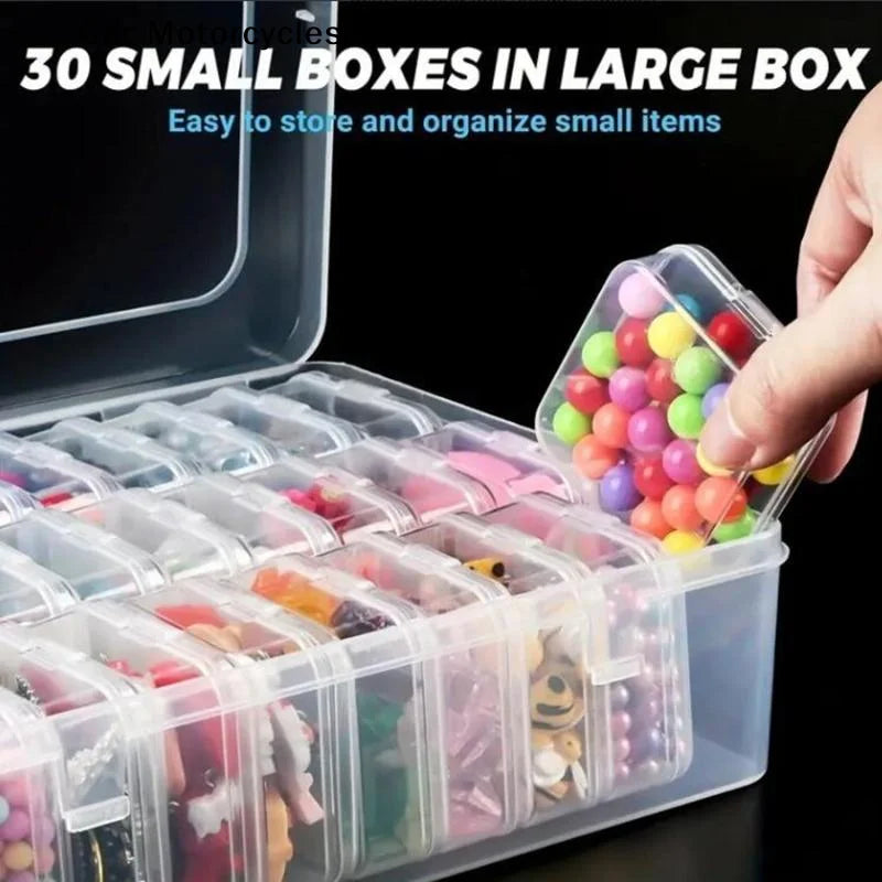 CM12 14 15 30 Grid Beaded Storage Box Nail Art Jewelry Earring Seed