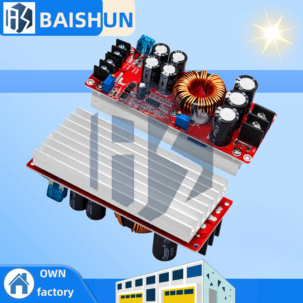 1200W 20A High Power DC-DC Boost Converter 8-60V to 12-83V Voltage Regulator for Solar Panel EV Power Supply Zpaxo