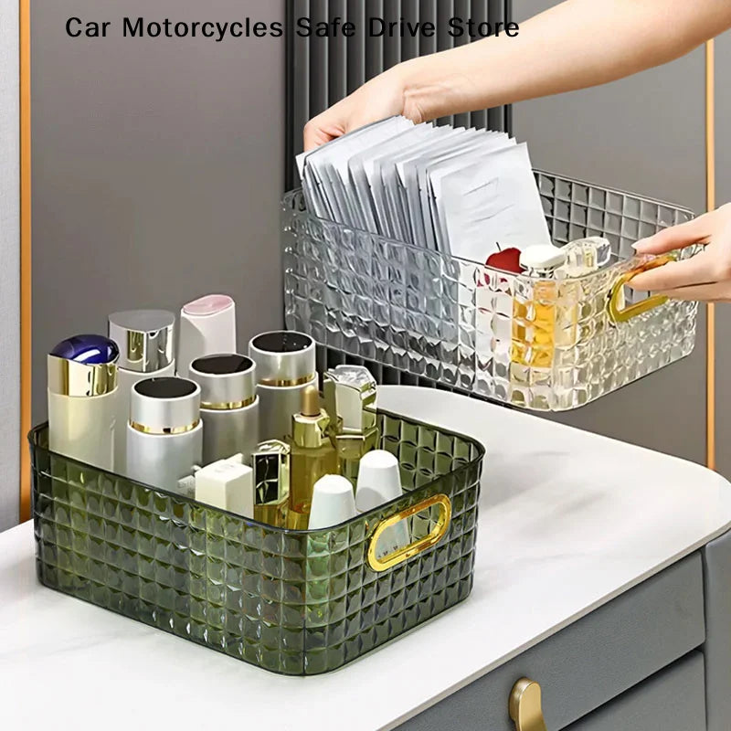 CMLarge Capacity Transparent Storage Box Cosmetic Container Plastic