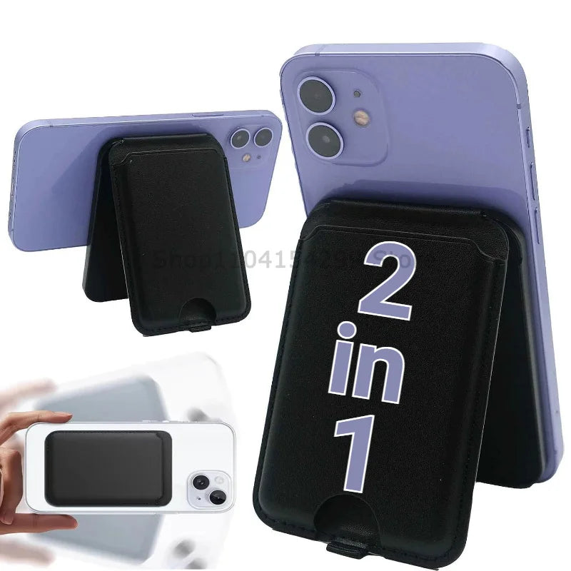 Phone Card Wallet Magnetic Holder Card Binder Luxury Leather Card Holder Phone Wallet Card Bag PU Leather Shockproof Back Cover Zpaxo