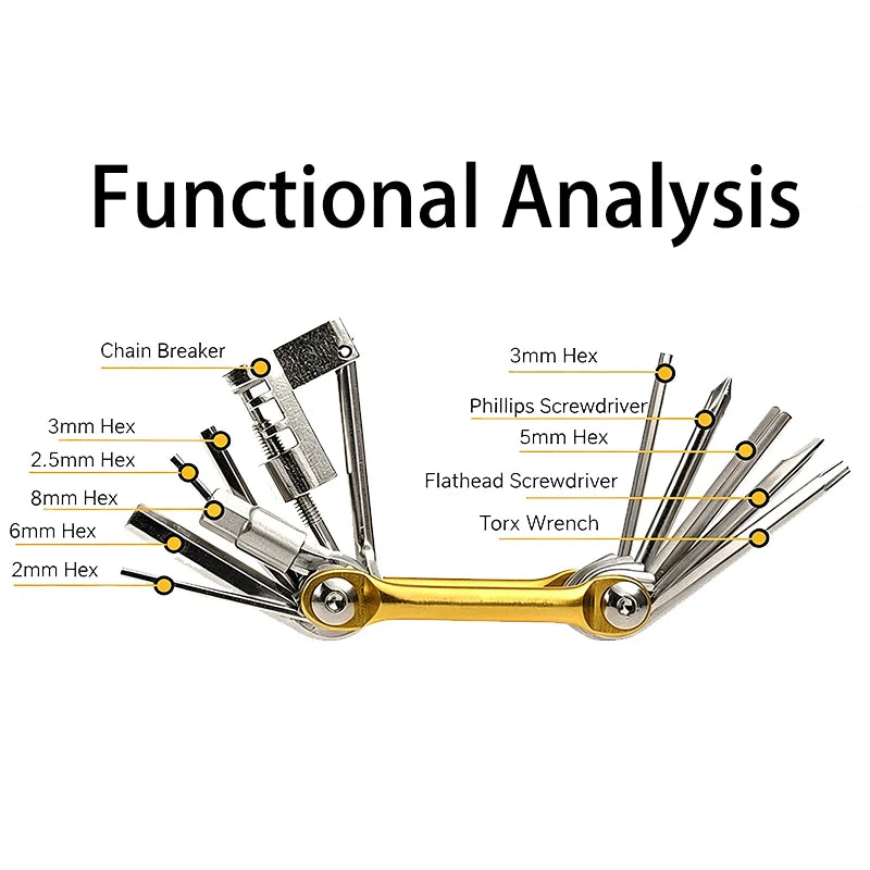 Bicycle Repair Tool Portable Repair Tool Multifunctional Combination With Chain Cutter Disassembly And Maintenance Tool Set MTB Zpaxo