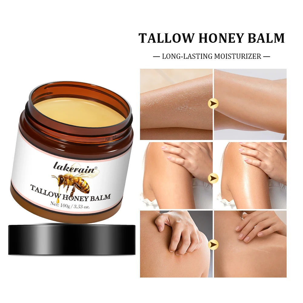 Honey Tallow Balm for Face Natural Handmade Lotion Whipped Beef Tallow Cream for Face & Body Sensitive Skin for Men & Women Zpaxo