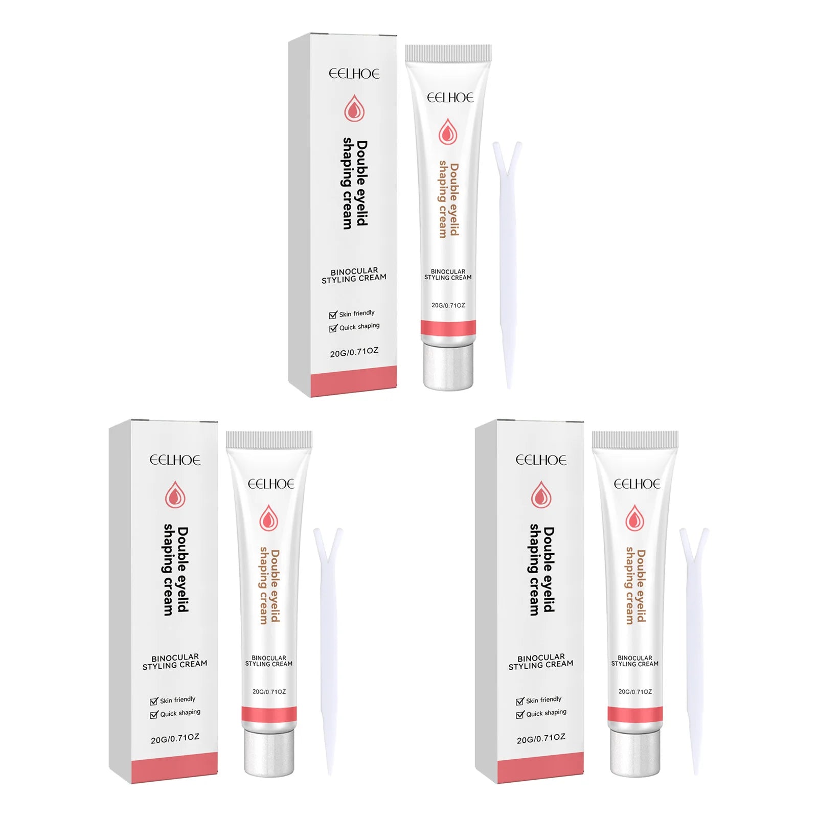 Eelhoe Double Eyelid Styling Cream – Invisible Eye Lift Glue Eyelid Styling Cream Zpaxo 3 Sets