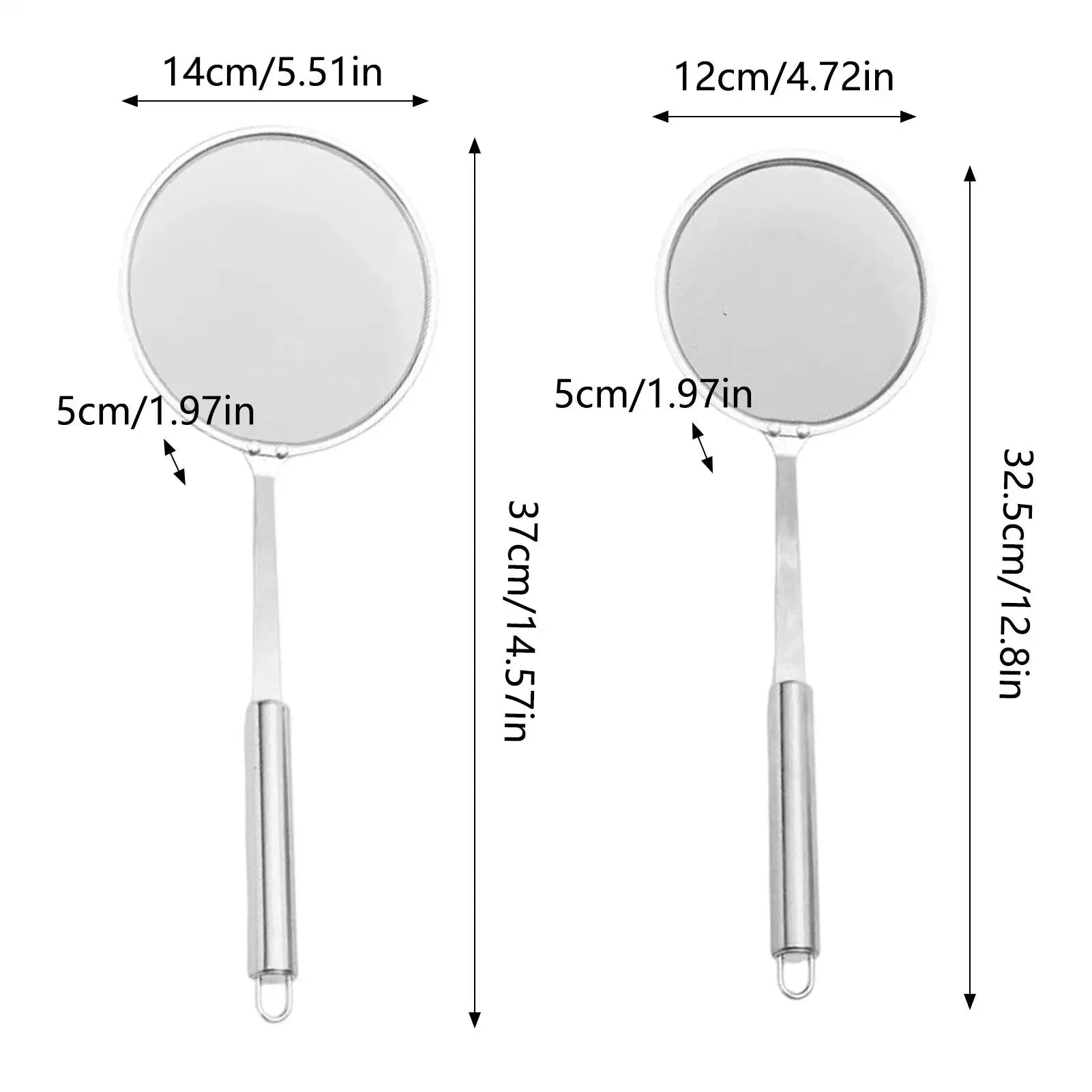 2 Fat Skimmer Spoon Fine Mesh Strainer Long Handle Oil Filter Pot