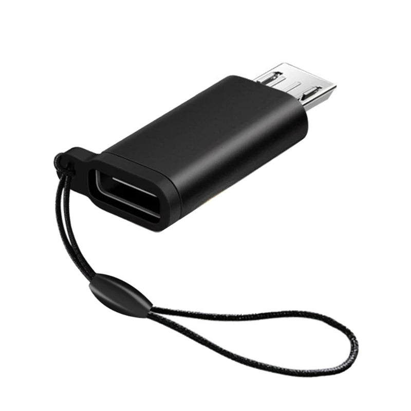 Cellphone Adapter Lanyard Portable USB C Micro Converter Connector Zpaxo black