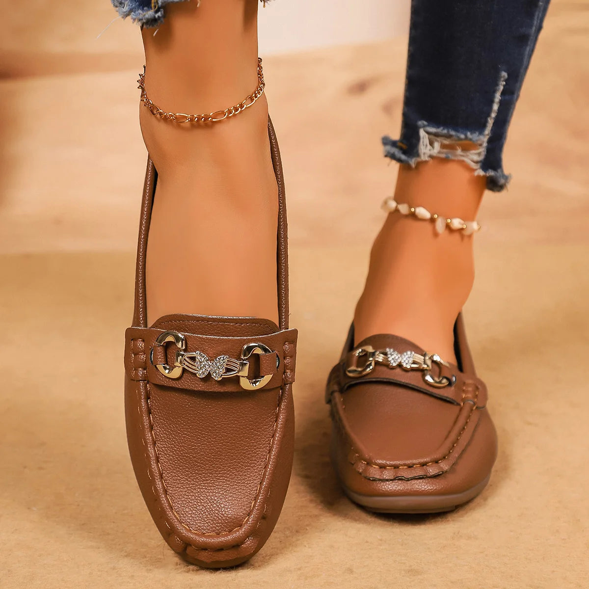 Women Loafers 2025 New Round Toe Solid Flat Sneakers Women Spring Autumn Shoes Casual Slip on Mary Jane Shoes Zapatos De Mujer Zpaxo