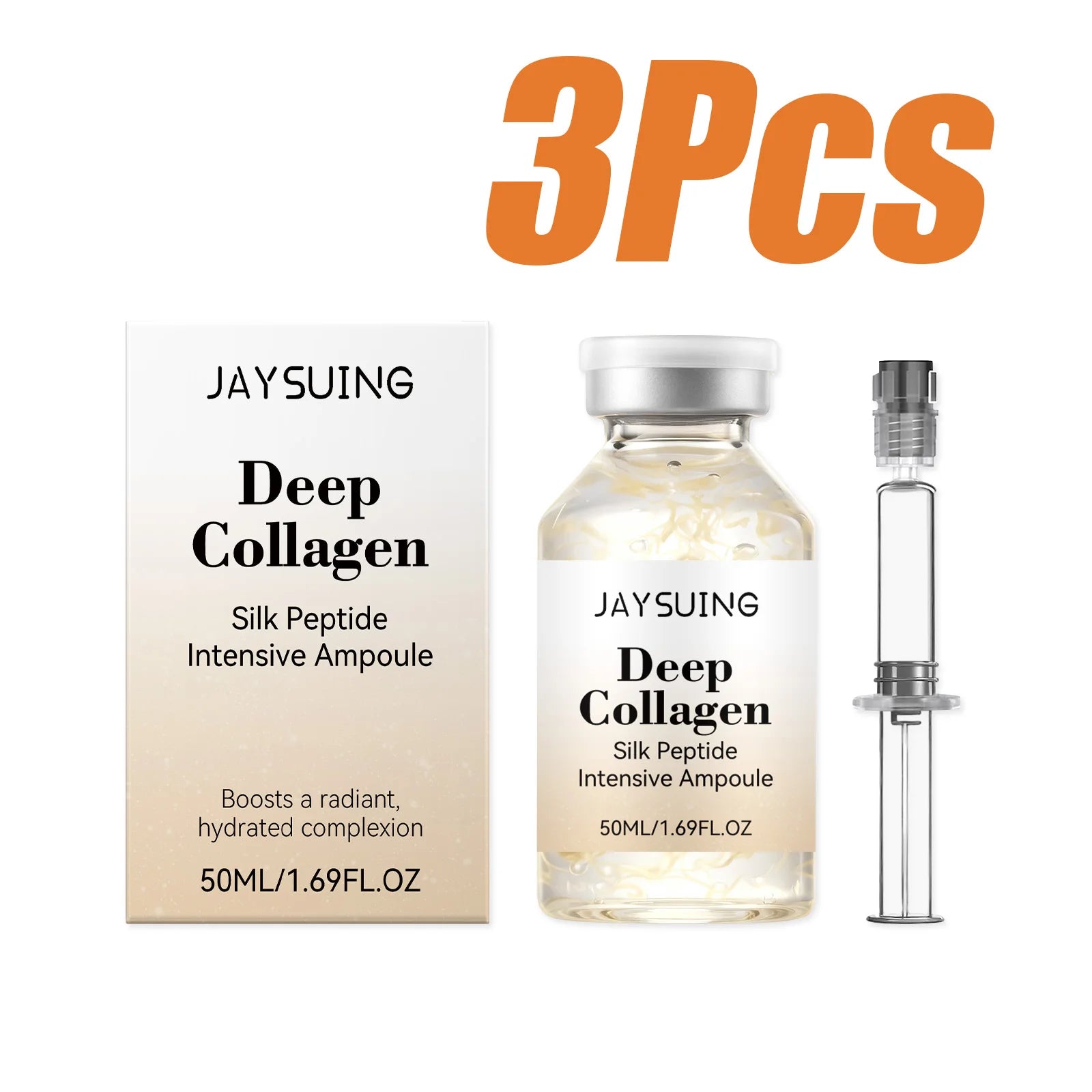 Eelhoe Collagen Silk Peptide Ampoule Serum – Firming & Anti-Aging Face Ampoule Serum Zpaxo 3Pcs