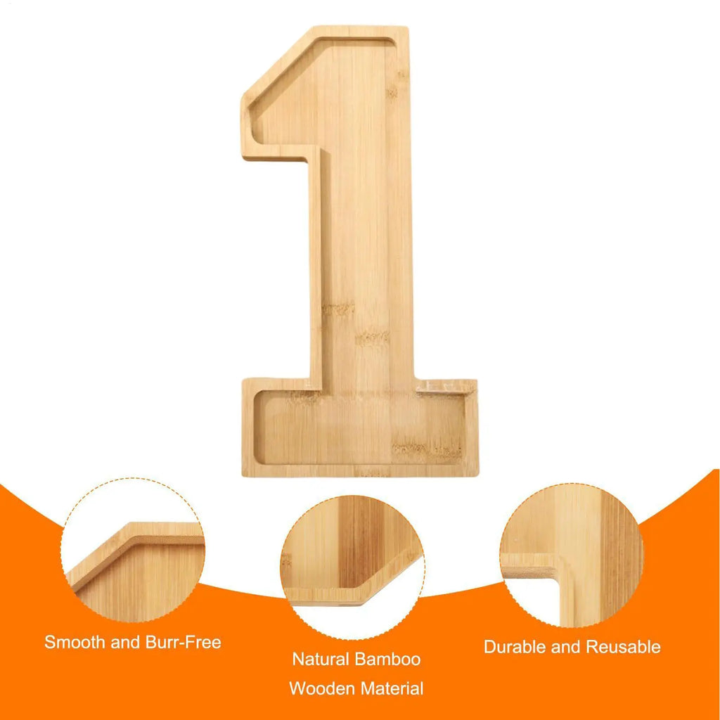 Number Charcuterie Board Wooden Reusable Serving Tray Fillable Fruit