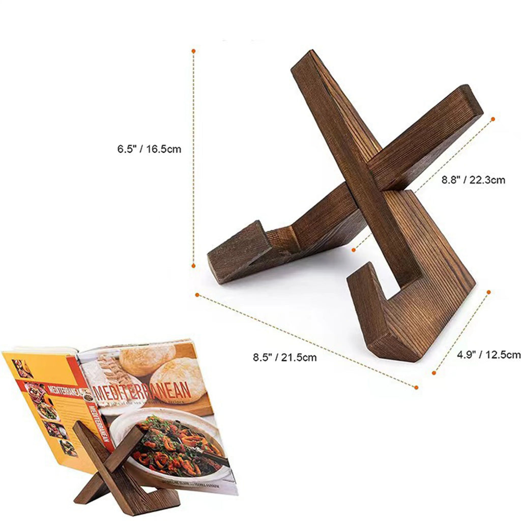 Multipurpose Wooden Cookbook Stand Flat Stand Base Kitchen Cookbook Stand Reading Stand Wooden Record Stand Resding Stand Zpaxo
