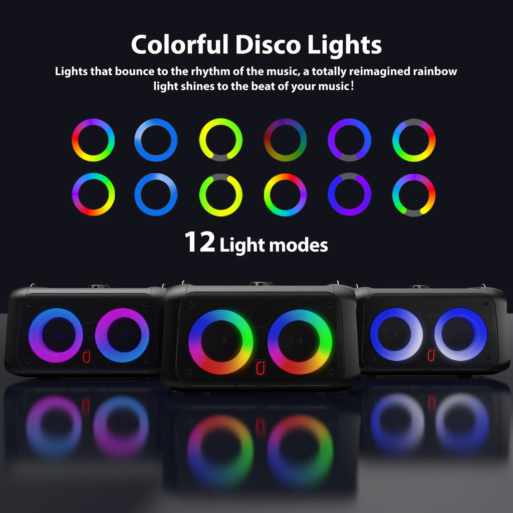 T22 Portable Bluetooth Speaker Led Light Outdoor Dual Wireless