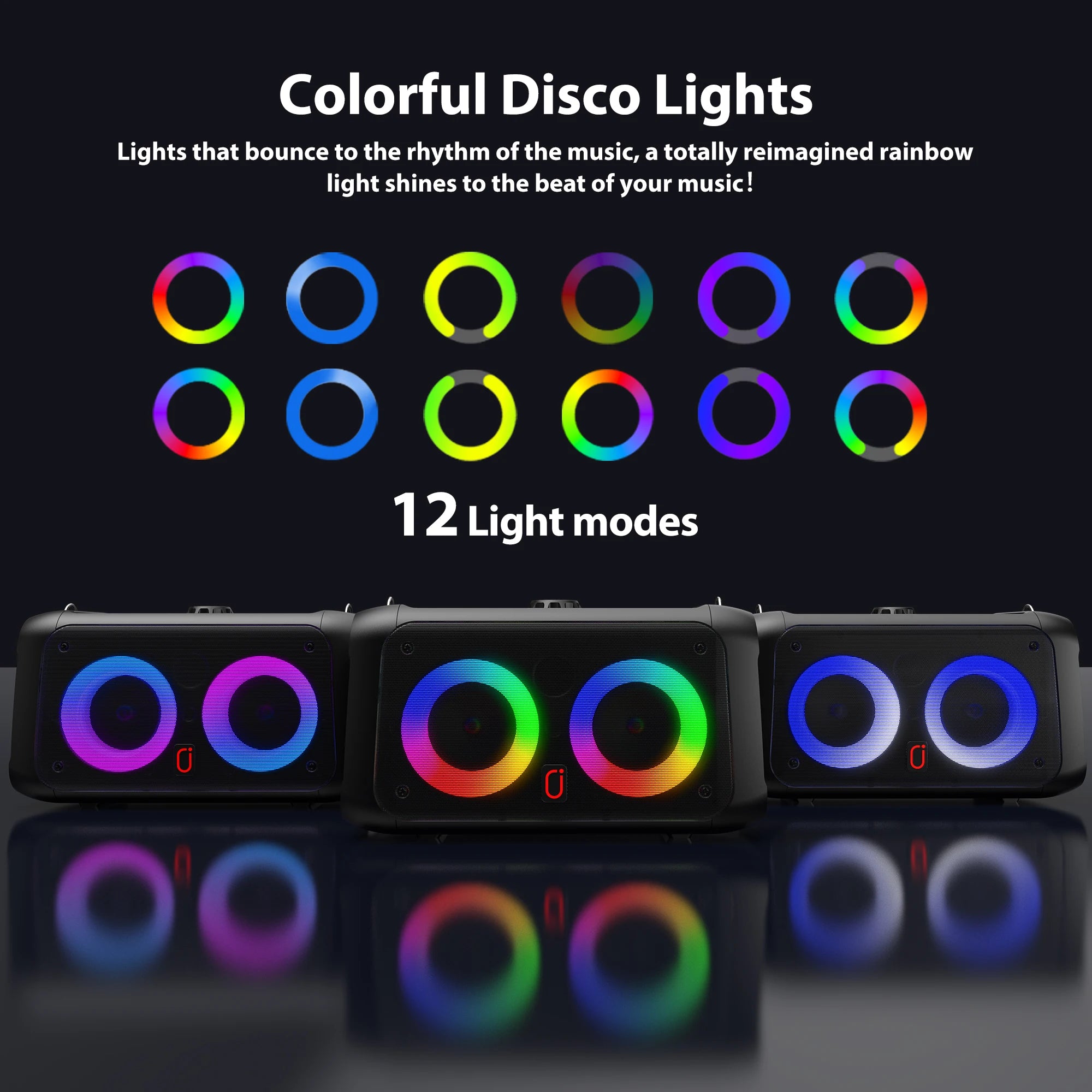 T22 Portable Bluetooth Speaker Led Light Outdoor Dual Wireless