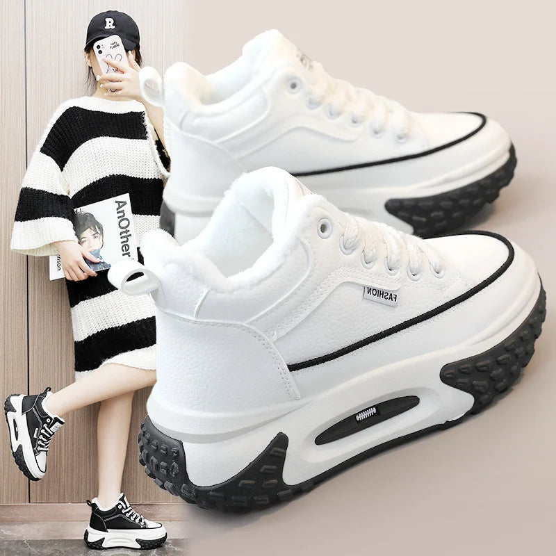 2025 Winter Chunky Sneakers Shoes Women Europe Heightening Dad Sport Zpaxo