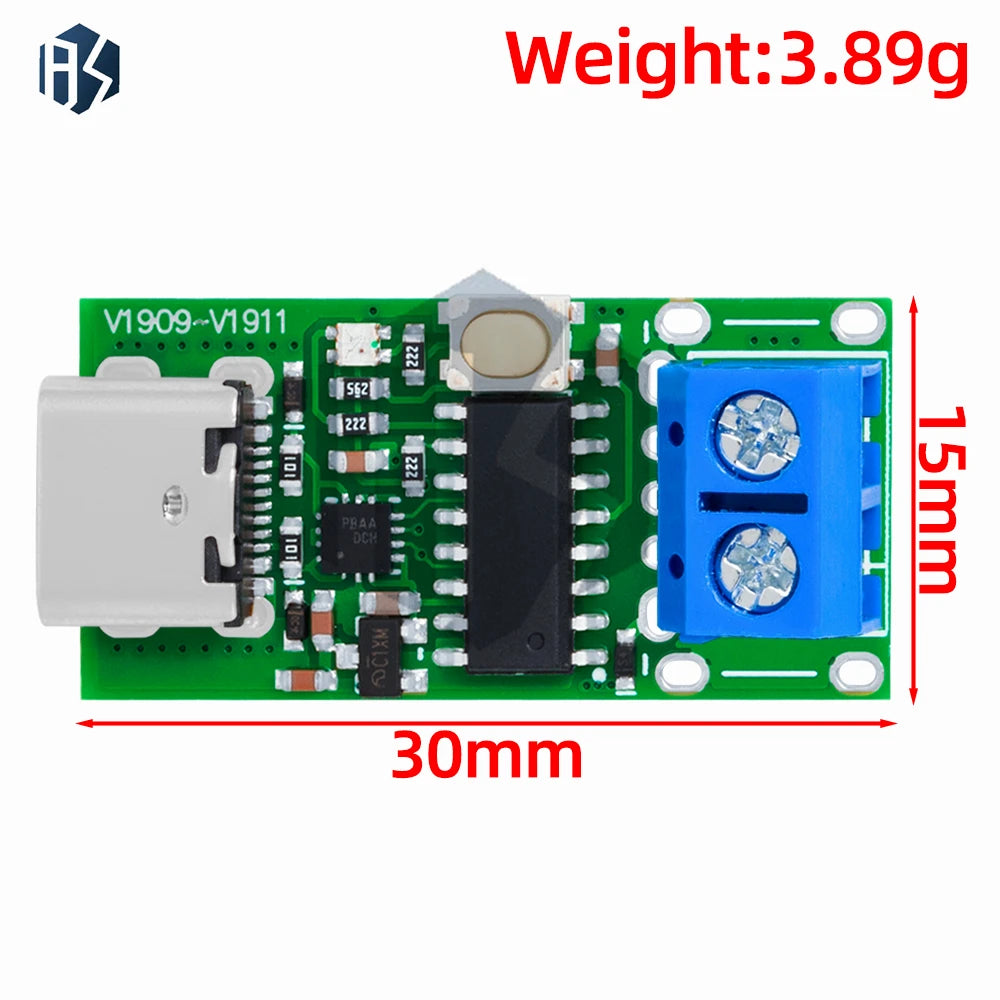 ‌USB-C PD3.0/QC4 Fast Charge Trigger Module – 5-20V Programmable DC Output for Laptop Charging, Power Bank Activation Zpaxo