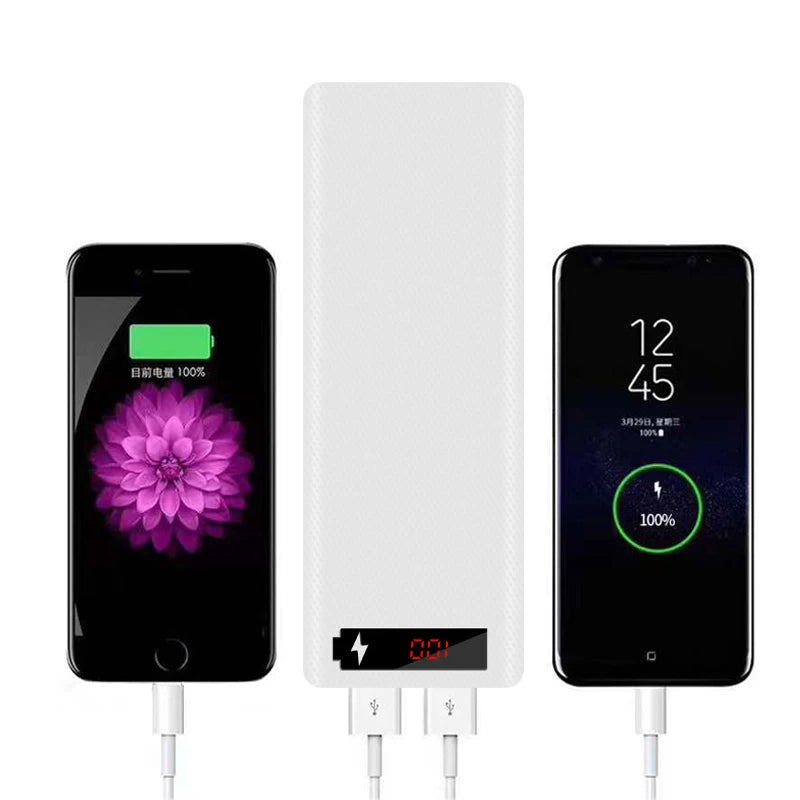 10X 18650 Power Bank Case Battery Holder Dual USB Type C Charge Shell For iPhone Xiaomi Huawei 8X 18650 Battery Case Storage Box Zpaxo