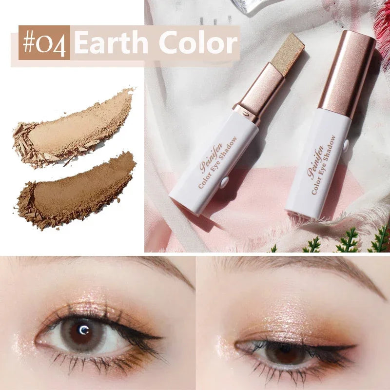1 Pearly Glitter Highlighter Eyeshadow Stick Waterproof Long Lasting Zpaxo 04 Earth Color-1pcs