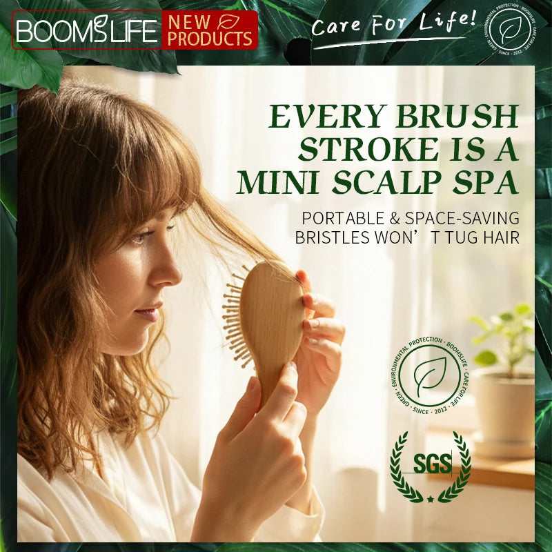 Custom Portable Pocket Hair Comb Styling Small Travel Wide Tooth Comb Key Ring Mini Hair BrushWood Massage Brush Bag Pendant Zpaxo