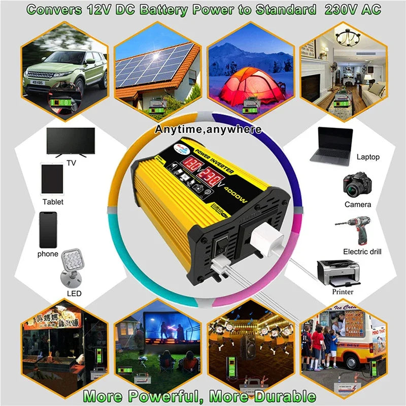 6000W 4000W Heavy-duty Power Inverter Professional 12V DC 110V 220V Zpaxo