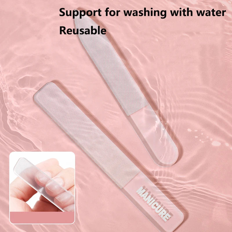 Portable glass nail file - washable for easy cleaning - an excellent tool for manicure polishing and shaping nails. Zpaxo