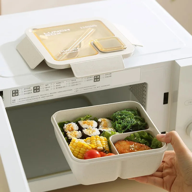 Wheat Straw Bento Box – Microwave-Safe Lunch Box Set Bento Lunch Box Zpaxo