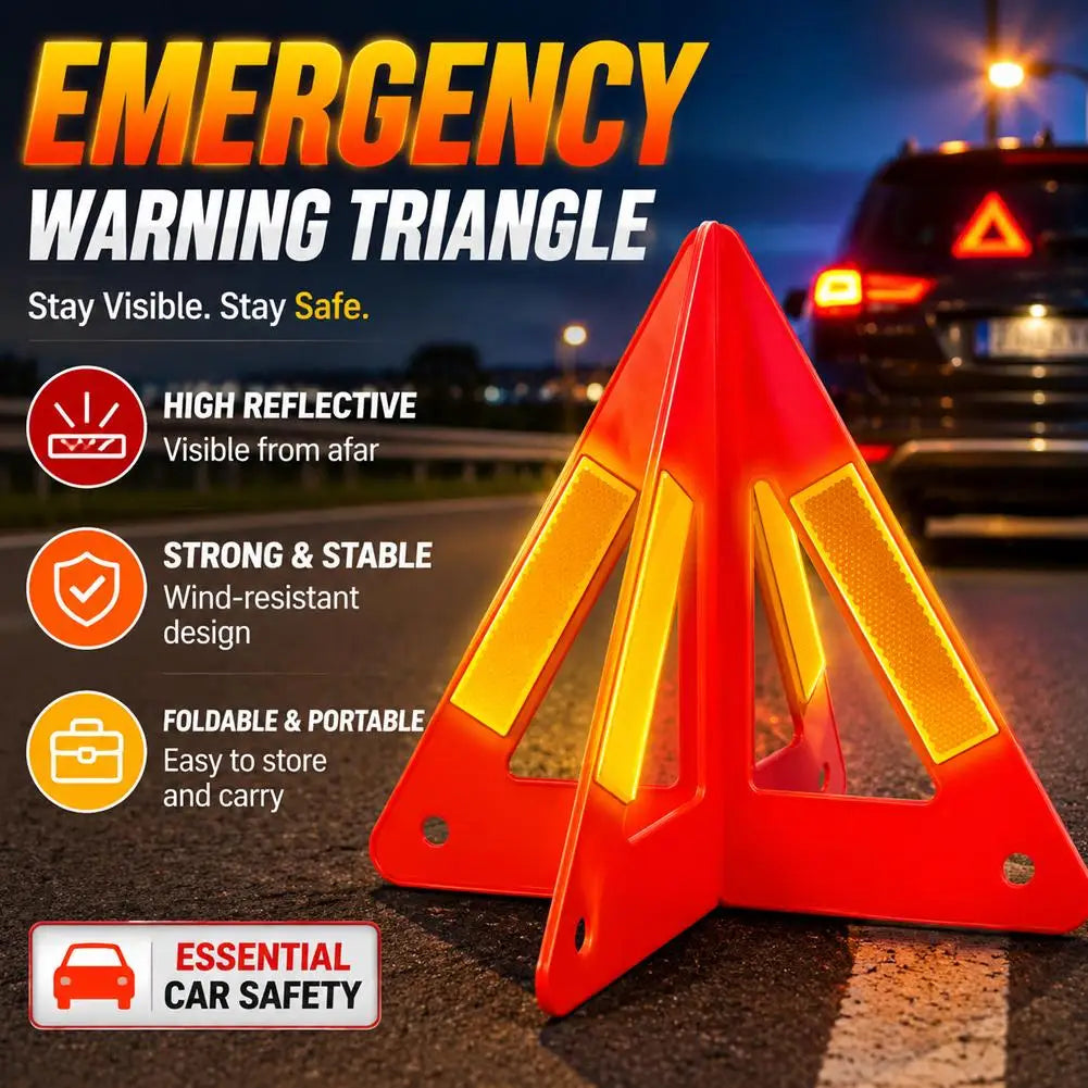 Emergency Reflective Warning Triangle | High-Vis Road Safety Sign Road Safety Sign Zpaxo