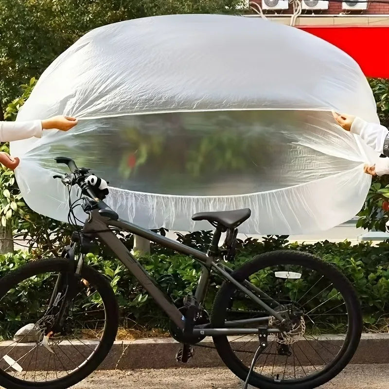 Durable Transparent PVC Bicycle Cover Waterproof Easy Install Road