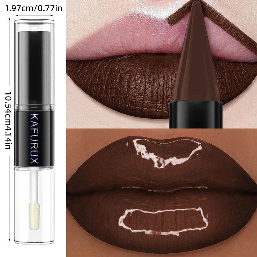 Waterproof 1 Double Head Lipstick Lip Coat Long Lasting 24HR Makeup