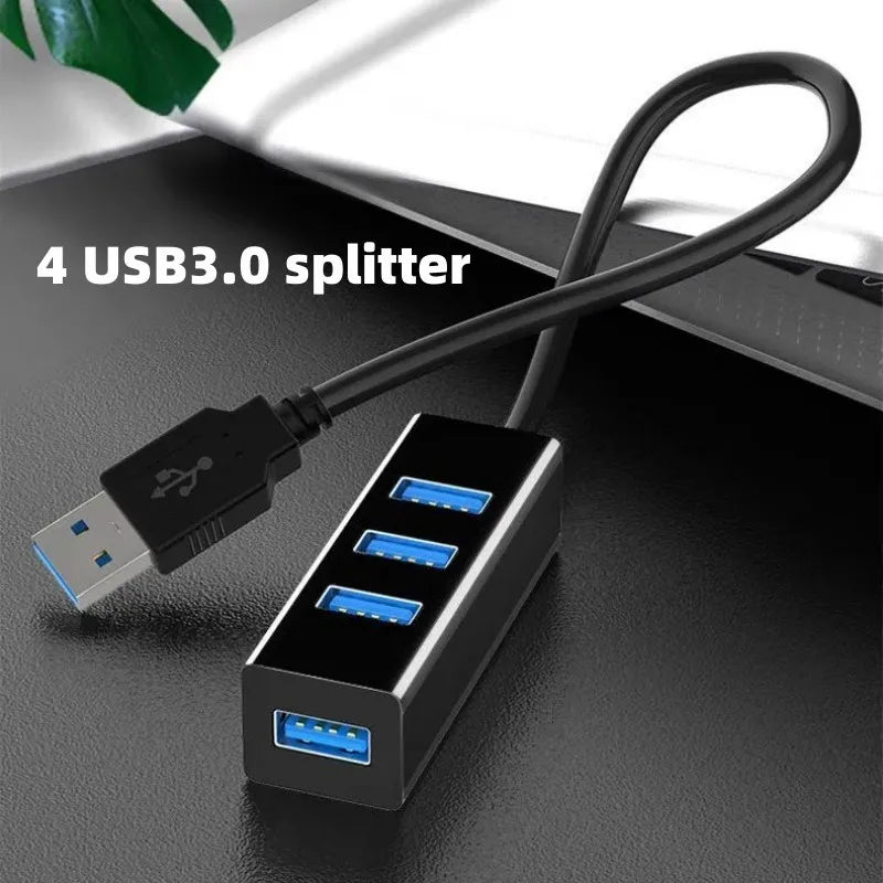 4-Port USB 3.0 Hub – Portable High-Speed USB Splitter for PC USB Hub Zpaxo