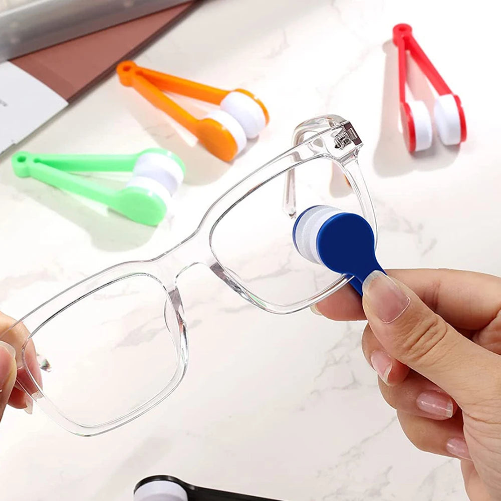 1/2/4Pcs Eyeglass Cleaning Rub Mini Glasses Microfiber Cleaner Sun Glasses Soft Brush Cleaning Clip Color Random Zpaxo