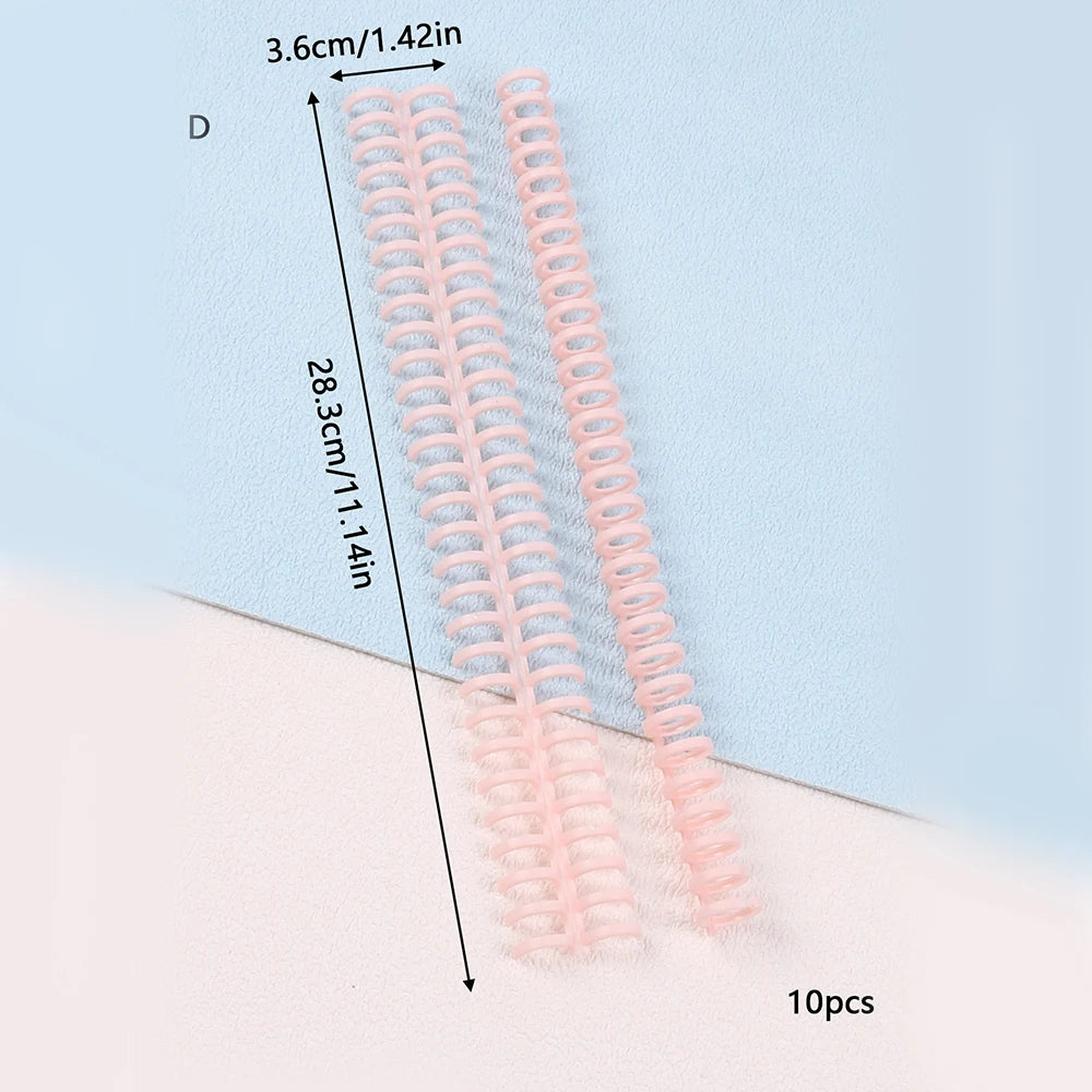 5/10Pcs Loose Leaf Binder Rings Binding Spines 30-Hole Plastic Comb Binding Spines for Teacher Student Business Notebook File Zpaxo 10Pcs Pink