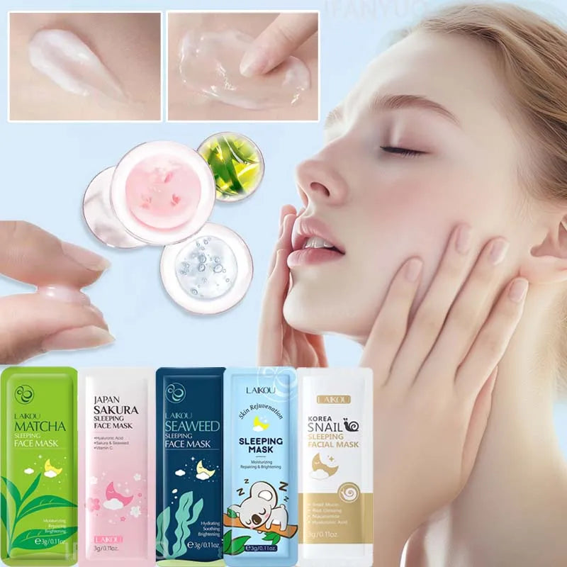1 Moisturizing Facial Mask Sakura Snail Seaweed Face Sleeping Cream