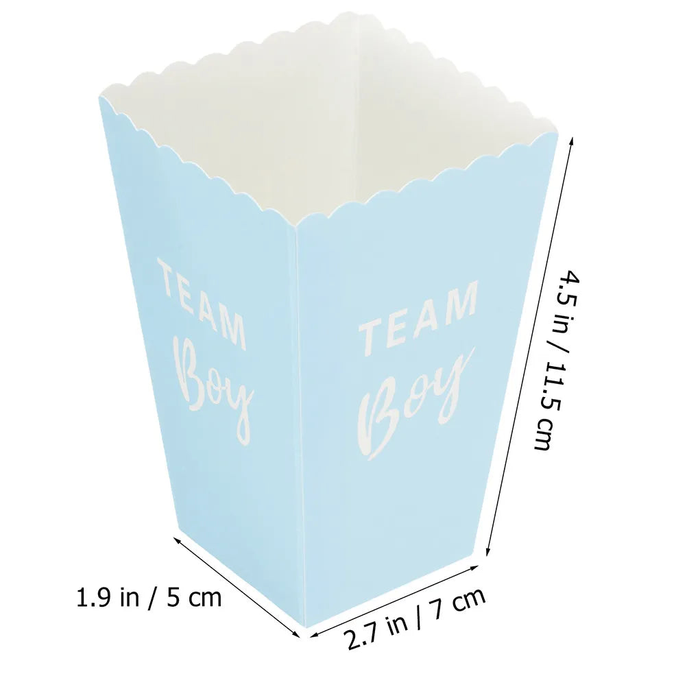 Gender Reveal Party Paper Popcorn Boxes Holders Snack Containers